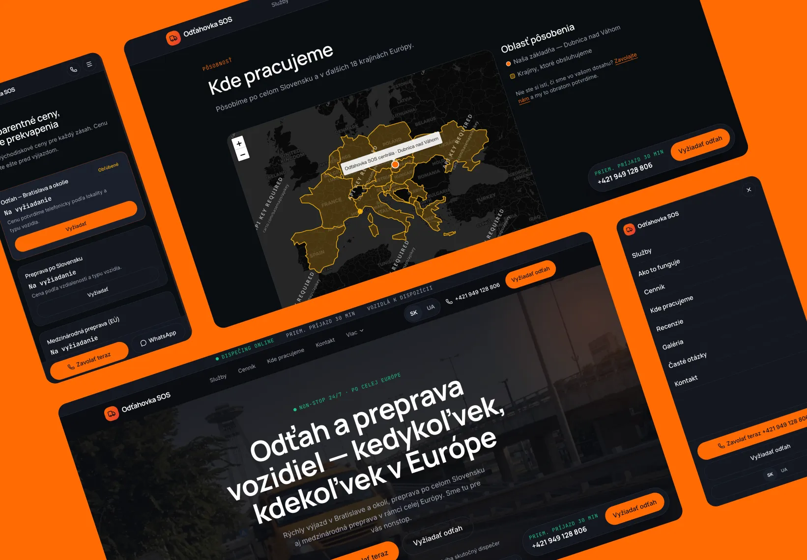 Website for Odťahovka SOS Bratislava
