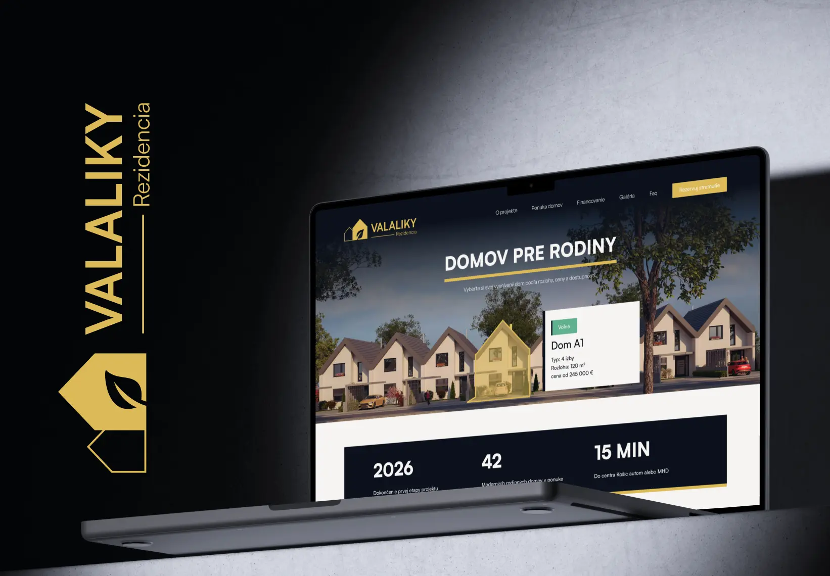 Modern presentation website for a residential project